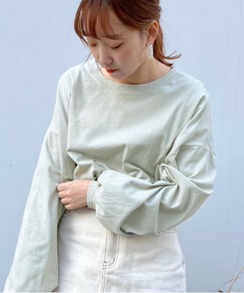 apres jour（アプレジュール）の「ミルクロンＴ【ZOZOTOWN限定アイテム】（Tシャツ/カットソー・レディース・ライトブルー/オレンジ/アイボリー/ミント/モカ/ラベンダー/ライトイエロー/ライトピンク・フリー）」の4枚目の写真