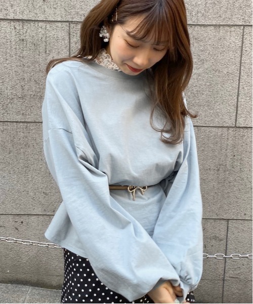 apres jour（アプレジュール）の「ミルクロンＴ【ZOZOTOWN限定アイテム】（Tシャツ/カットソー・レディース・ライトブルー/オレンジ/アイボリー/ミント/モカ/ラベンダー/ライトイエロー/ライトピンク・フリー）」の5枚目の写真