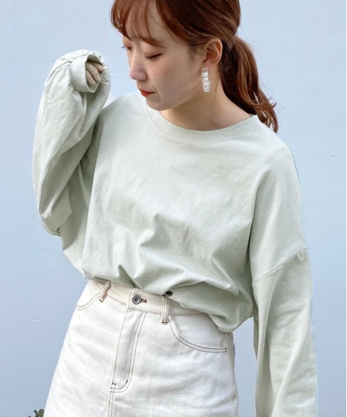 apres jour（アプレジュール）の「ミルクロンＴ【ZOZOTOWN限定アイテム】（Tシャツ/カットソー・レディース・ライトブルー/オレンジ/アイボリー/ミント/モカ/ラベンダー/ライトイエロー/ライトピンク・フリー）」の17枚目の写真