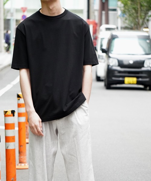 ADAM ET ROPE'(アダムエロペ)の「【30th】BRUSHED HIGH-TWIST COTTON T-SHIRT(Tシャツ/カットソー・メンズ・ホワイト/ブラック/ダークブラウン・M/L)」の3枚目の写真