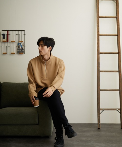 INNOCENT(イノセント)の「『ISLAND PEAK』パイル裏起毛ハーフZIPハイネック(スウェット・レディース・ブラック/マルチ/ベージュ/杢グレー・LARGE/X-LARGE/MEDIUM)」の12枚目の写真