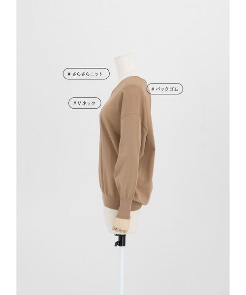 LAATO（ラート）の「BACK TAPE KNIT（ニット/セーター・レディース・ブラック/ベージュ/グレー・FREE）」の5枚目の写真