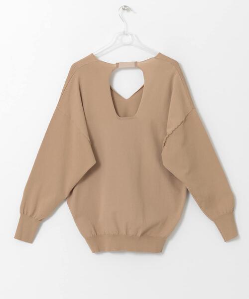 LAATO（ラート）の「BACK TAPE KNIT（ニット/セーター・レディース・ブラック/ベージュ/グレー・FREE）」の9枚目の写真