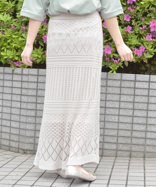 PairPair（ペアペア）の「透かし編みニットスカート（スカート・レディース・ブラック/アイボリー/モカ・FREE）」の18枚目の写真