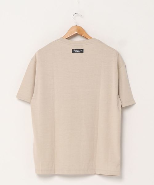 ADMIX/ATELIER SAB MEN(アドミックスアトリエサブメン)の「EnserioTOKYO 吸水速乾 オーバーサイズ ロゴプリント ビッグ Tシャツ(Tシャツ/カットソー・メンズ・ホワイト/ブラック/ベージュ/ピンク・48/50)」の7枚目の写真