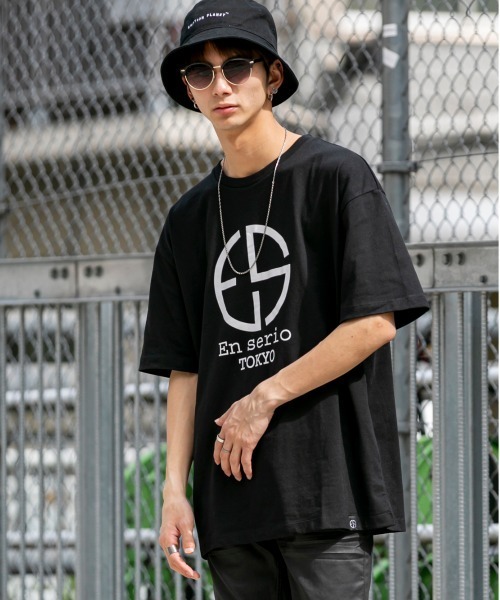 ADMIX/ATELIER SAB MEN(アドミックスアトリエサブメン)の「EnserioTOKYO 吸水速乾 オーバーサイズ ロゴプリント ビッグ Tシャツ(Tシャツ/カットソー・メンズ・ホワイト/ブラック/ベージュ/ピンク・48/50)」の18枚目の写真