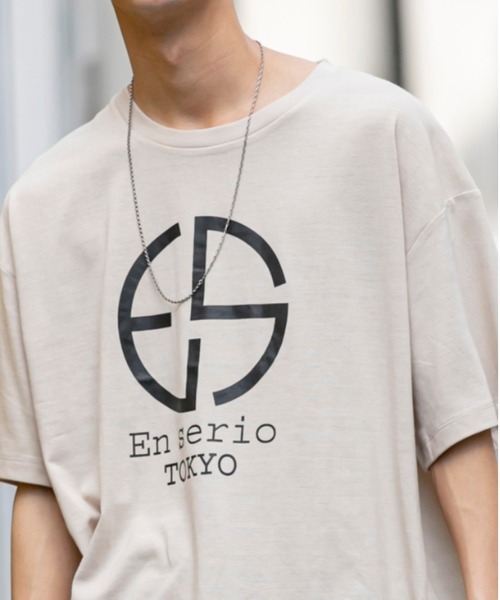 ADMIX/ATELIER SAB MEN(アドミックスアトリエサブメン)の「EnserioTOKYO 吸水速乾 オーバーサイズ ロゴプリント ビッグ Tシャツ(Tシャツ/カットソー・メンズ・ホワイト/ブラック/ベージュ/ピンク・48/50)」の15枚目の写真