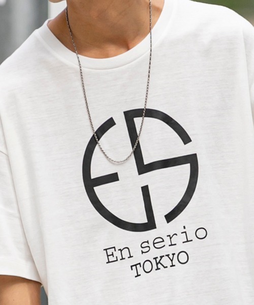 ADMIX/ATELIER SAB MEN(アドミックスアトリエサブメン)の「EnserioTOKYO 吸水速乾 オーバーサイズ ロゴプリント ビッグ Tシャツ(Tシャツ/カットソー・メンズ・ホワイト/ブラック/ベージュ/ピンク・48/50)」の9枚目の写真