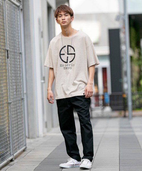 ADMIX/ATELIER SAB MEN(アドミックスアトリエサブメン)の「EnserioTOKYO 吸水速乾 オーバーサイズ ロゴプリント ビッグ Tシャツ(Tシャツ/カットソー・メンズ・ホワイト/ブラック/ベージュ/ピンク・48/50)」の22枚目の写真