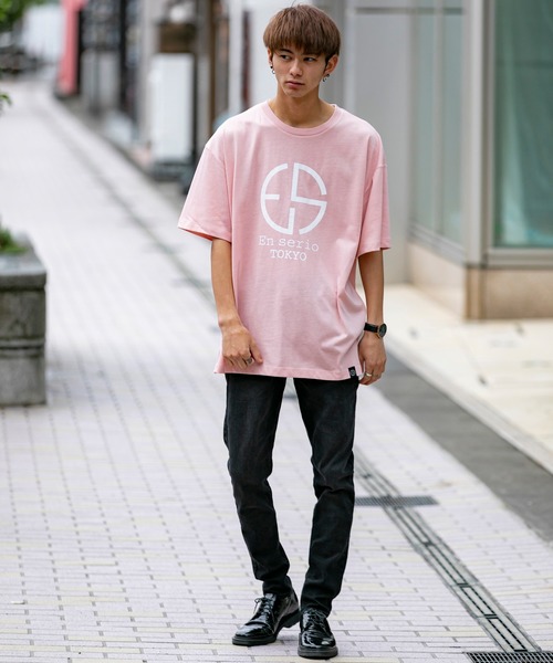 ADMIX/ATELIER SAB MEN(アドミックスアトリエサブメン)の「EnserioTOKYO 吸水速乾 オーバーサイズ ロゴプリント ビッグ Tシャツ(Tシャツ/カットソー・メンズ・ホワイト/ブラック/ベージュ/ピンク・48/50)」の19枚目の写真