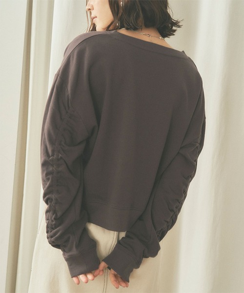 titivate（ティティベイト）の「ｷﾞｬｻﾞｰｽﾘｰﾌﾞﾌﾟﾙｵｰﾊﾞｰ（Tシャツ/カットソー・レディース・ライトブラウン/ラベンダー/チャコール・M）」の7枚目の写真