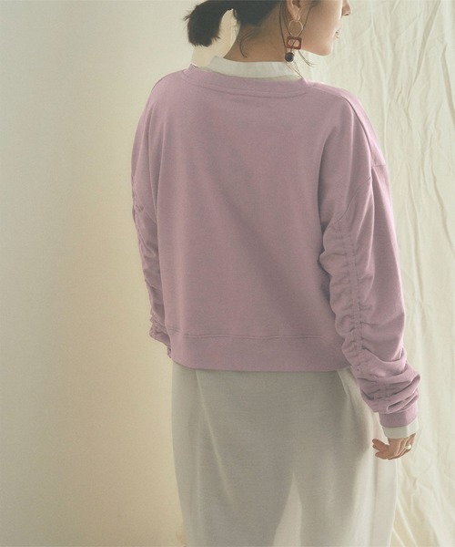 titivate（ティティベイト）の「ｷﾞｬｻﾞｰｽﾘｰﾌﾞﾌﾟﾙｵｰﾊﾞｰ（Tシャツ/カットソー・レディース・ライトブラウン/ラベンダー/チャコール・M）」の15枚目の写真