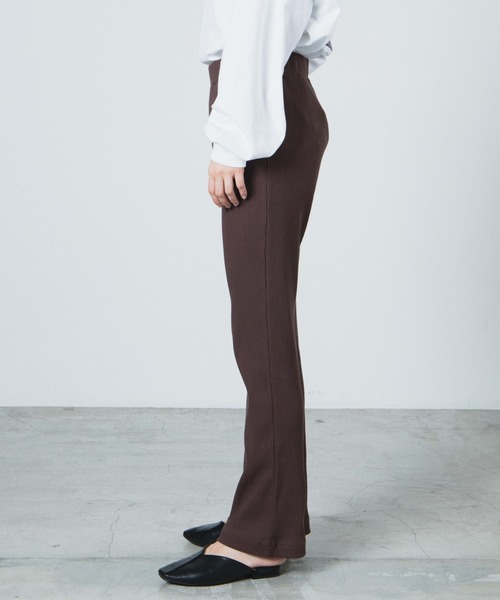 WEGO（ウィゴー）の「WEGO/リブイージーパンツ（スラックス・レディース・ブラック/ブラウン/パープル/ダークグリーン/ブルー・FREE）」の7枚目の写真