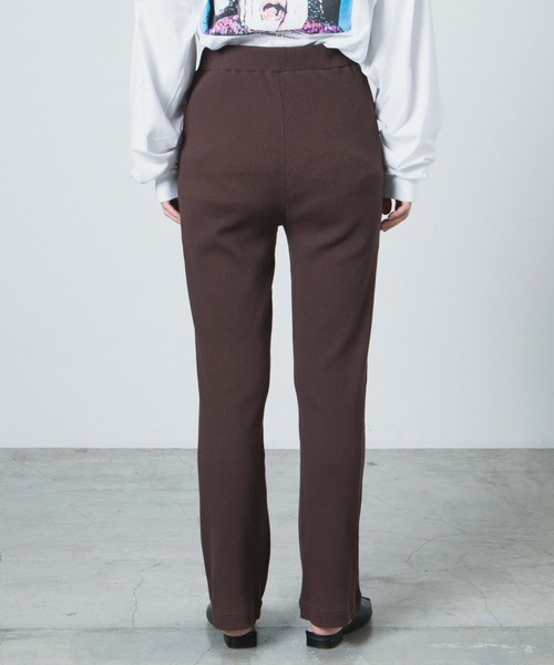 WEGO（ウィゴー）の「WEGO/リブイージーパンツ（スラックス・レディース・ブラック/ブラウン/パープル/ダークグリーン/ブルー・FREE）」の8枚目の写真