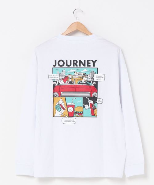 WEGO(ウィゴー)の「WEGO/レトロロゴプリントBIGロンT(Tシャツ/カットソー・メンズ・ホワイト/ベージュ/ブラウン/スミクロ・MEDIUM/LARGE)」の5枚目の写真