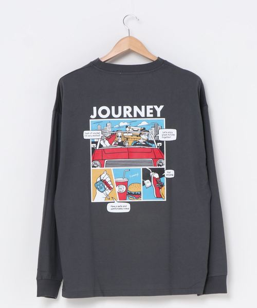 WEGO(ウィゴー)の「WEGO/レトロロゴプリントBIGロンT(Tシャツ/カットソー・メンズ・ホワイト/ベージュ/ブラウン/スミクロ・MEDIUM/LARGE)」の8枚目の写真