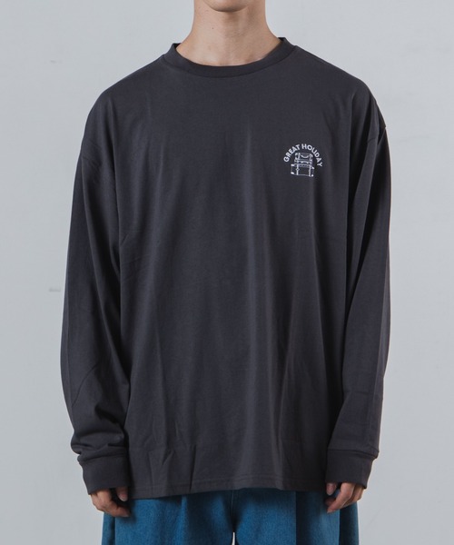 WEGO(ウィゴー)の「WEGO/レトロロゴプリントBIGロンT(Tシャツ/カットソー・メンズ・ホワイト/ベージュ/ブラウン/スミクロ・MEDIUM/LARGE)」の22枚目の写真