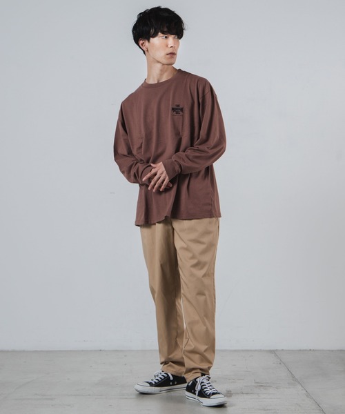 WEGO(ウィゴー)の「WEGO/レトロロゴプリントBIGロンT(Tシャツ/カットソー・メンズ・ホワイト/ベージュ/ブラウン/スミクロ・MEDIUM/LARGE)」の15枚目の写真