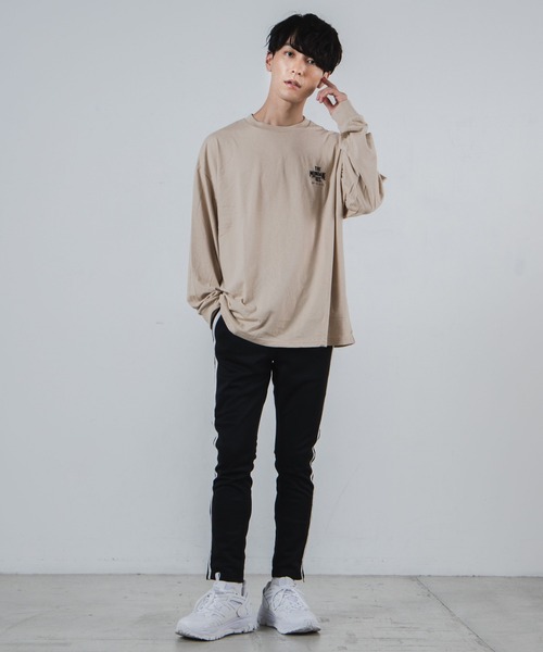 WEGO(ウィゴー)の「WEGO/レトロロゴプリントBIGロンT(Tシャツ/カットソー・メンズ・ホワイト/ベージュ/ブラウン/スミクロ・MEDIUM/LARGE)」の18枚目の写真