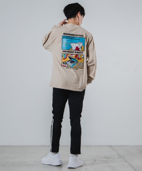 WEGO(ウィゴー)の「WEGO/レトロロゴプリントBIGロンT(Tシャツ/カットソー・メンズ・ホワイト/ベージュ/ブラウン/スミクロ・MEDIUM/LARGE)」の20枚目の写真