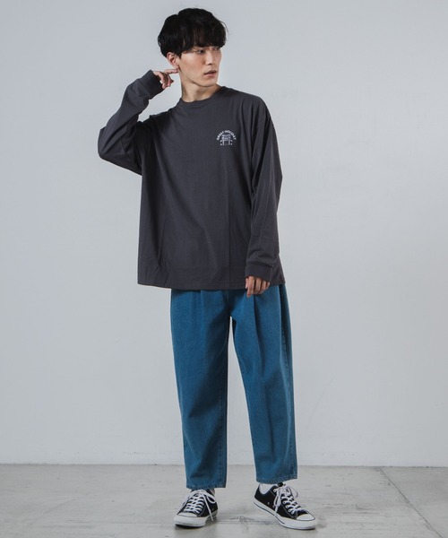 WEGO(ウィゴー)の「WEGO/レトロロゴプリントBIGロンT(Tシャツ/カットソー・メンズ・ホワイト/ベージュ/ブラウン/スミクロ・MEDIUM/LARGE)」の12枚目の写真