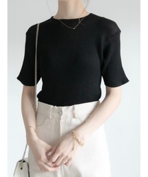 sheer rib knit black