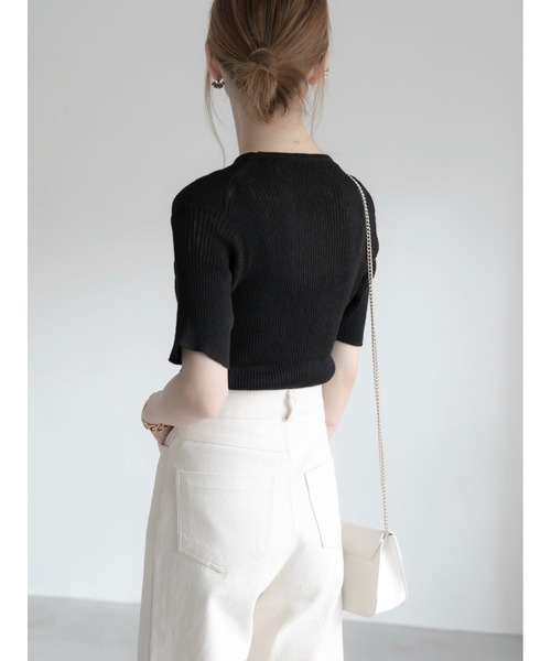 amel（エイメル）の「sheer rib knit black（ニット/セーター・レディース・ブラック・FREE）」の7枚目の写真