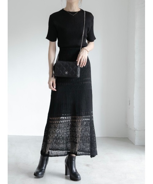 amel（エイメル）の「sheer rib knit black（ニット/セーター・レディース・ブラック・FREE）」の8枚目の写真