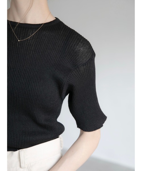 amel（エイメル）の「sheer rib knit black（ニット/セーター・レディース・ブラック・FREE）」の9枚目の写真