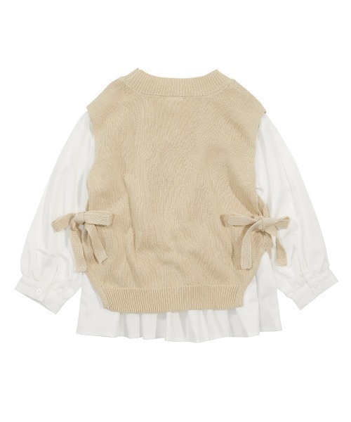 devirock(デビロック)の「ニットベスト&長袖シャツセット(ニット/セーター・キッズ・ベージュ/グレー系その他・110cm/100cm/120cm/130cm/140cm/150cm/160cm)」の9枚目の写真