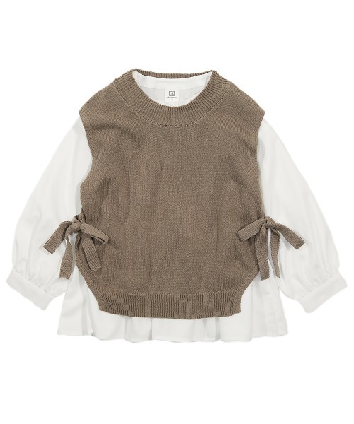 devirock(デビロック)の「ニットベスト&長袖シャツセット(ニット/セーター・キッズ・ベージュ/グレー系その他・110cm/100cm/120cm/130cm/140cm/150cm/160cm)」の12枚目の写真