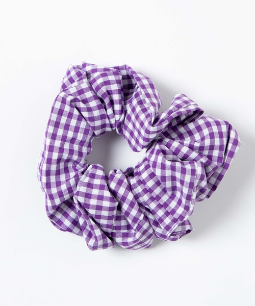 WEGO（ウィゴー）の「WEGO/ビックギンガムシュシュ（シュシュ・レディース・ブラック/ベージュ/パープル/ブラウン/カーキ・FREE）」の5枚目の写真