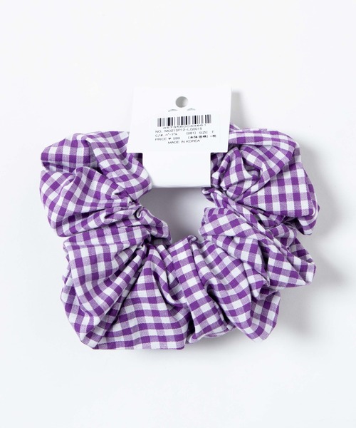 WEGO（ウィゴー）の「WEGO/ビックギンガムシュシュ（シュシュ・レディース・ブラック/ベージュ/パープル/ブラウン/カーキ・FREE）」の7枚目の写真