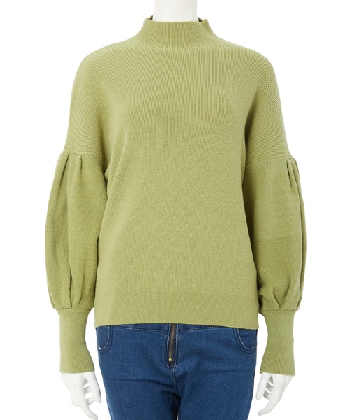 fifth calin（フィフスカラン）の「ボリュームスリーブカラーニット（ニット/セーター・レディース・パープル/グリーン/ベージュ・MEDIUM）」の8枚目の写真