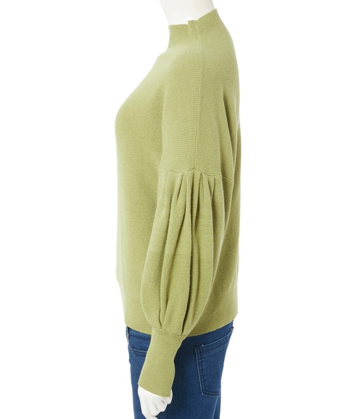 fifth calin（フィフスカラン）の「ボリュームスリーブカラーニット（ニット/セーター・レディース・パープル/グリーン/ベージュ・MEDIUM）」の6枚目の写真