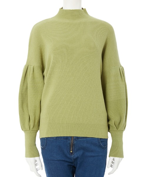 fifth calin（フィフスカラン）の「ボリュームスリーブカラーニット（ニット/セーター・レディース・パープル/グリーン/ベージュ・MEDIUM）」の11枚目の写真