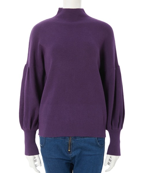 fifth calin(フィフスカラン)の「ボリュームスリーブカラーニット(ニット/セーター・レディース・パープル/グリーン/ベージュ・MEDIUM)」の5枚目の写真