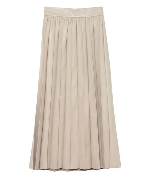 LAGUNAMOON（ラグナムーン）の「フェイクレザープリーツスカート（スカート・レディース・アイボリー/ブラウン・MEDIUM/SMALL）」の2枚目の写真