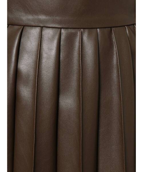 LAGUNAMOON（ラグナムーン）の「フェイクレザープリーツスカート（スカート・レディース・アイボリー/ブラウン・MEDIUM/SMALL）」の10枚目の写真