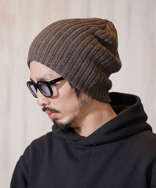 MIG&DEXI（ミグアンドデキシー）の「MIX RIB BEANIE ミックスリブビーニー / ニットビーニー（ニットキャップ/ビーニー・メンズ・ブラック/ネイビー/ブラウン・FREE）」の4枚目の写真