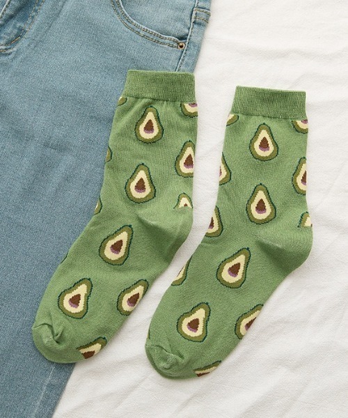 「kakko」（カッコ）の「レディース フルーツイラスト クルーソックス靴下（ソックス/靴下・レディース・A/B/C/D・ONE SIZE）」の4枚目の写真