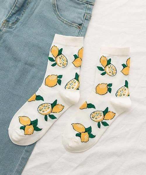 「kakko」（カッコ）の「レディース フルーツイラスト クルーソックス靴下（ソックス/靴下・レディース・A/B/C/D・ONE SIZE）」の13枚目の写真