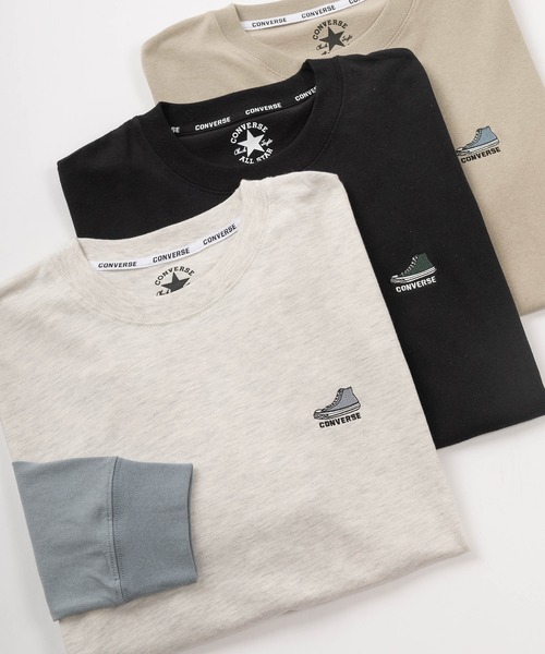 CONVERSE（コンバース）の「【CONVERSE/コンバース】 ワンポイント 6シューズ刺繍&5シューズ刺繍 ロングスリーブT（Tシャツ/カットソー・メンズ・ホワイト/ブラック/オフホワイト/グリーン/ブラック系その他/グリーン系その他/ベージュ/ホワイト系その他/チャコールグレー/オレンジ系その他/ダークグリーン/ベージュ系その他/オートミール/ブラック系その他2/ブラック系その他3/ホワイト系その他2・M/L/XL）」の12枚目の写真