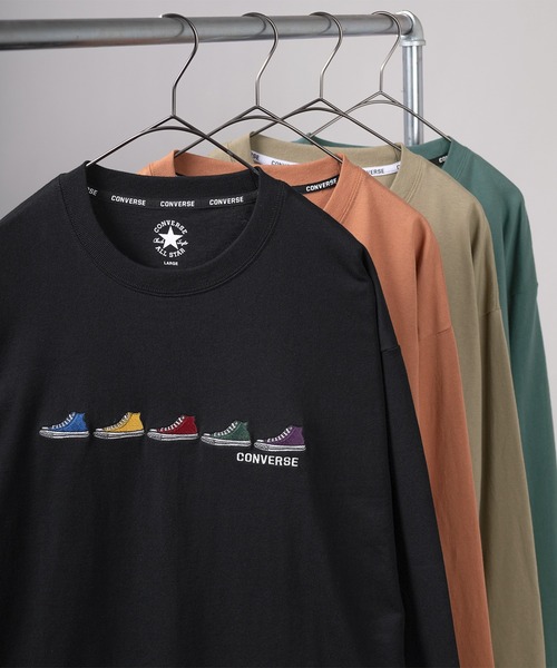 CONVERSE（コンバース）の「【CONVERSE/コンバース】 ワンポイント 6シューズ刺繍&5シューズ刺繍 ロングスリーブT（Tシャツ/カットソー・メンズ・ホワイト/ブラック/オフホワイト/グリーン/ブラック系その他/グリーン系その他/ベージュ/ホワイト系その他/チャコールグレー/オレンジ系その他/ダークグリーン/ベージュ系その他/オートミール/ブラック系その他2/ブラック系その他3/ホワイト系その他2・M/L/XL）」の7枚目の写真