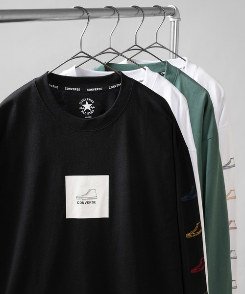 CONVERSE（コンバース）の「【CONVERSE/コンバース】 ワンポイント 6シューズ刺繍&5シューズ刺繍 ロングスリーブT（Tシャツ/カットソー・メンズ・ホワイト/ブラック/オフホワイト/グリーン/ブラック系その他/グリーン系その他/ベージュ/ホワイト系その他/チャコールグレー/オレンジ系その他/ダークグリーン/ベージュ系その他/オートミール/ブラック系その他2/ブラック系その他3/ホワイト系その他2・M/L/XL）」の6枚目の写真