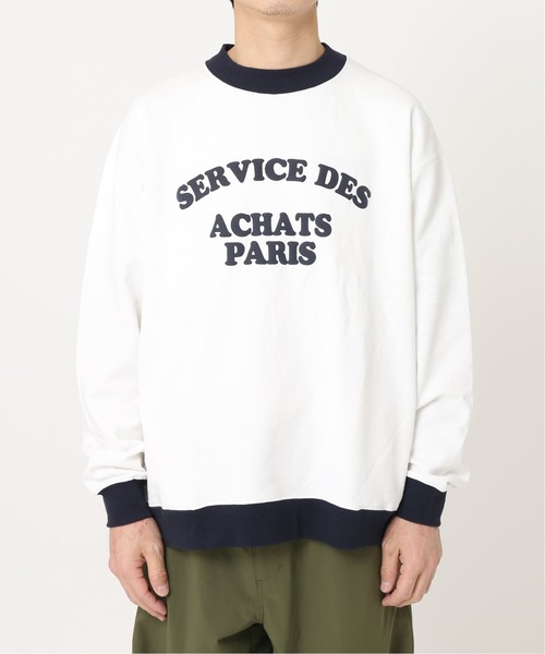 417 EDIFICE（フォーワンセブンエディフィス）の「◆【BIG SHIRTS / ビックシャツ】 ACHATS PARIS リンガースウェット（Tシャツ/カットソー・メンズ・ホワイト/ネイビー・SMALL/MEDIUM/LARGE）」の15枚目の写真