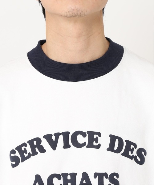 417 EDIFICE（フォーワンセブンエディフィス）の「◆【BIG SHIRTS / ビックシャツ】 ACHATS PARIS リンガースウェット（Tシャツ/カットソー・メンズ・ホワイト/ネイビー・SMALL/MEDIUM/LARGE）」の16枚目の写真
