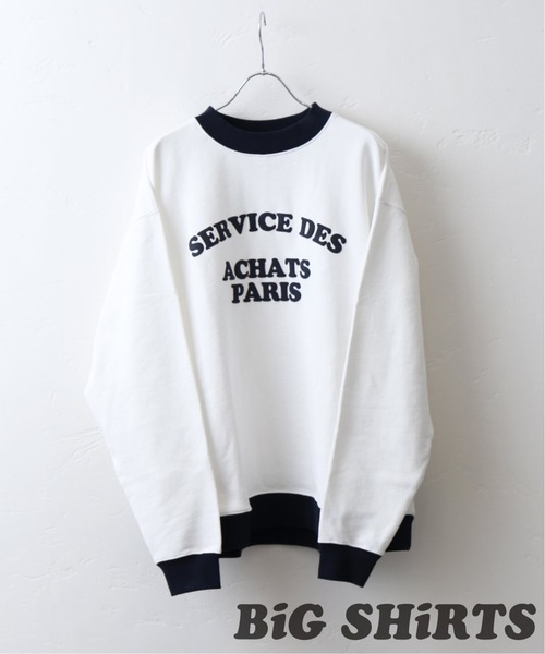 417 EDIFICE（フォーワンセブンエディフィス）の「◆【BIG SHIRTS / ビックシャツ】 ACHATS PARIS リンガースウェット（Tシャツ/カットソー・メンズ・ホワイト/ネイビー・SMALL/MEDIUM/LARGE）」の20枚目の写真