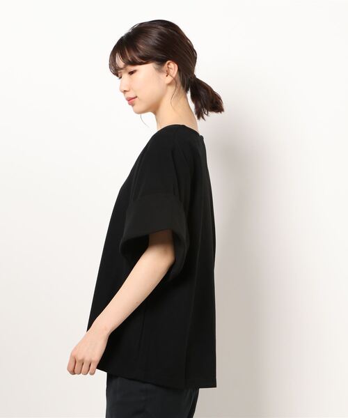 Sawa a la mode(サワアラモード)の「ゆったりスリーブのVネックカットソー(Tシャツ/カットソー・レディース・ブラック/ホワイト・FREE)」の3枚目の写真