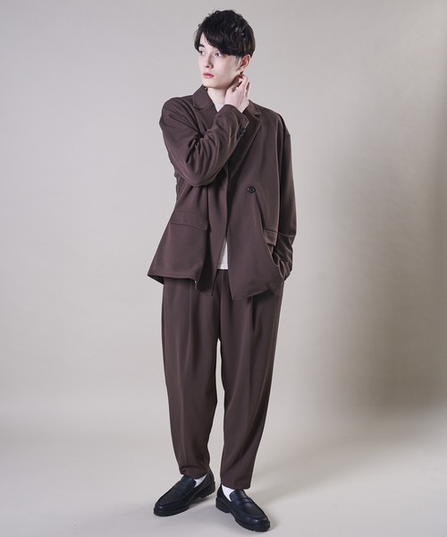 ADPOSION（アドポーション）の「【セットアップ対応】梨地テーパードワイドパンツ / バルーンパンツ（その他パンツ・メンズ・ブラック/ブラウン/グレー/グレイッシュブルー・MEDIUM/LARGE）」の16枚目の写真